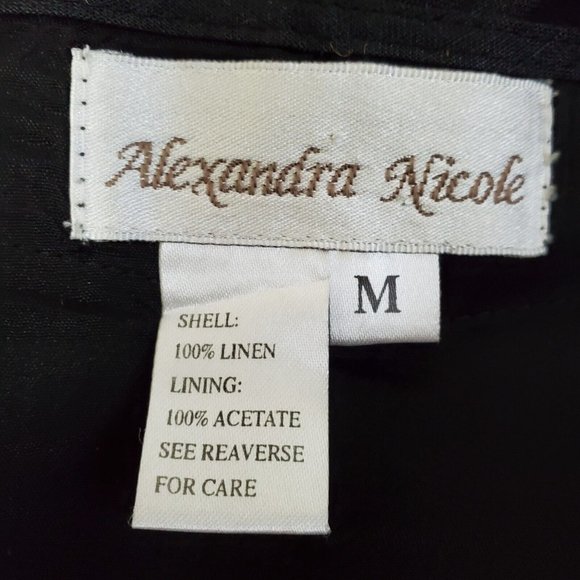 Alexandria Nicole Black Halter Dress Linen Size M Linen - Picture 9 of 12